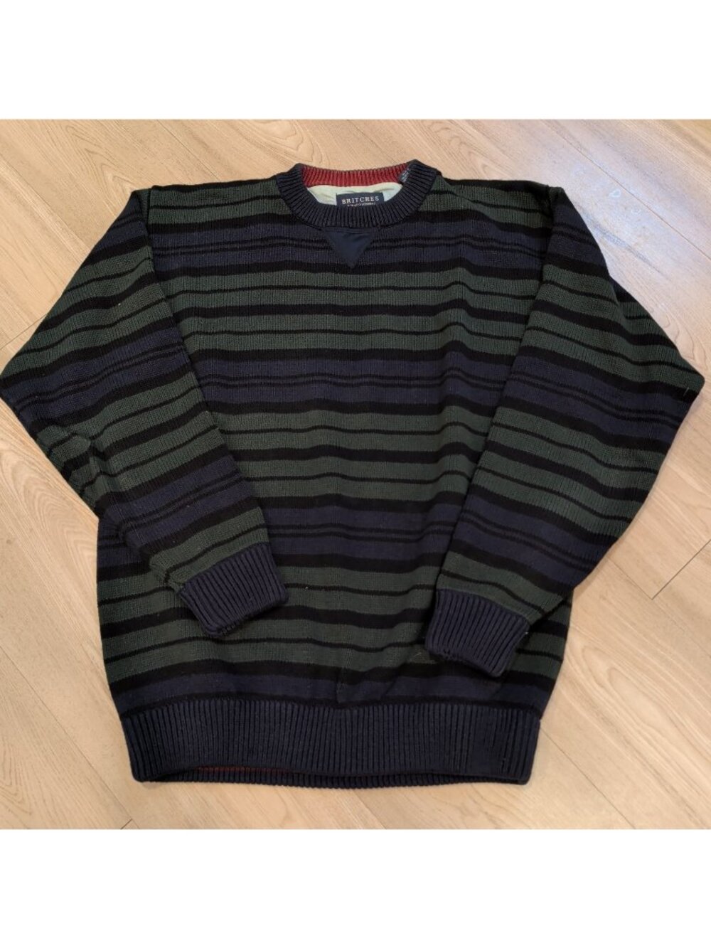 Britches Great Outdoors Mens Large Sweater Heavy 100% Cotton Vintage 90's-lp
